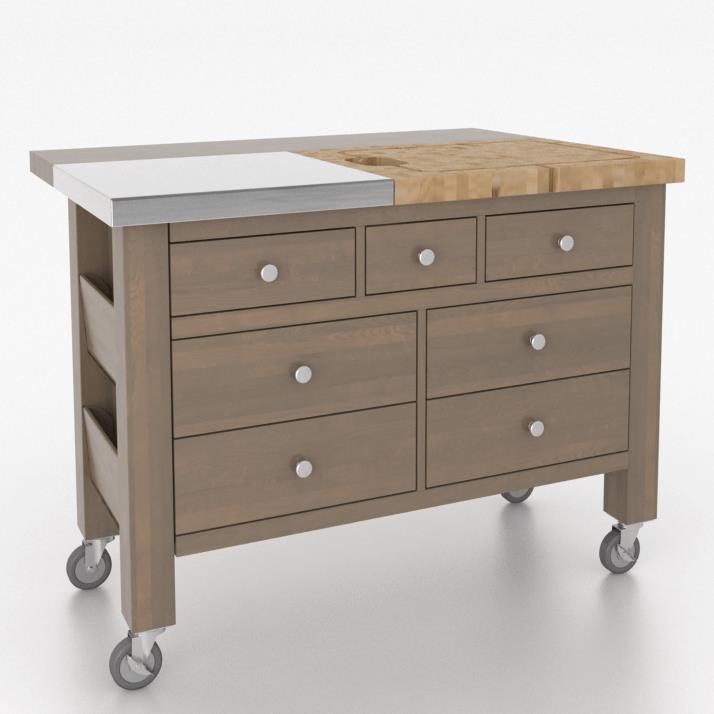 Canadel Gourmet Customizable Kitchen Island with Removable Butcher